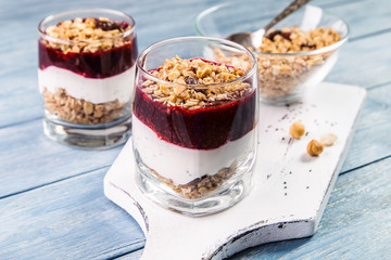 Image with granola and yogurt.