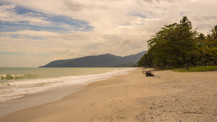 Dramatic clouds in the beach