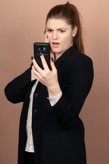 a successful business girl in a office