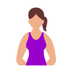 Young woman portrait. Modern design of flat style.  Vector Illustration.