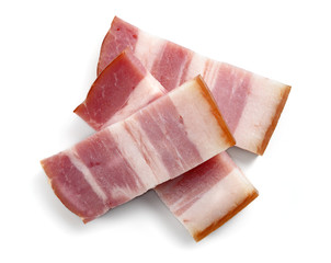 sliced strips of smoked bacon