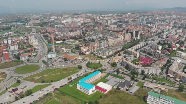 Aerial Serbia Kosovo Pristina June 2018 Sunny Day Mavic Air  Aerial video of downtown Pristina in Serbia on a beautiful sunny day.