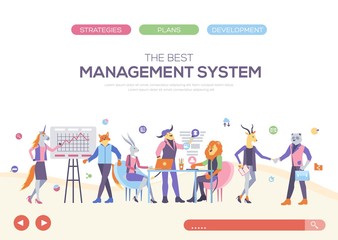 Set of People team brainstorming around the table background. Vector flat business situation design style illustration