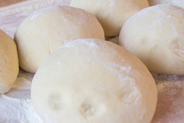 Fototapeta na wymiar Dough and umka for cooking according to an old recipe.