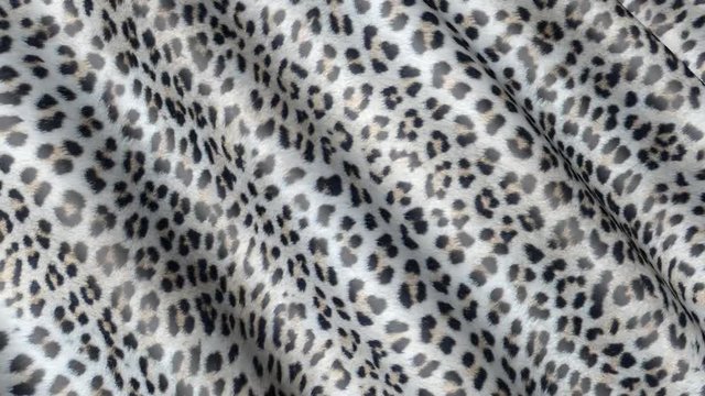 Skin of a leopard in motion. Background of the canvas ripples.  