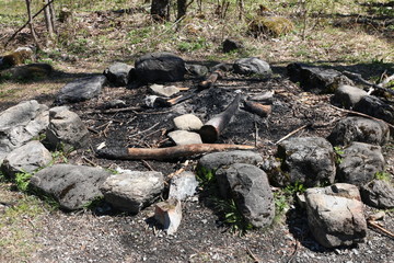 Feu éteint de montagne