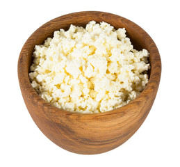 fresh cottage cheese in a bowl