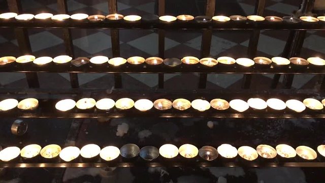 Many burning candles