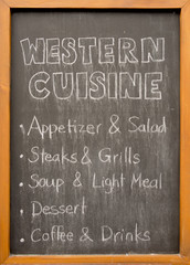 Fototapeta premium Menu on blackboard