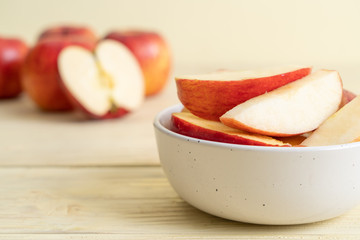 fresh red apples sliced bowl