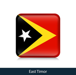 Flag of East Timor - Square glossy badge