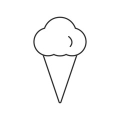 Black ice cream icon isolated on the white background