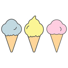 Ice cream set icon isolated on the white background