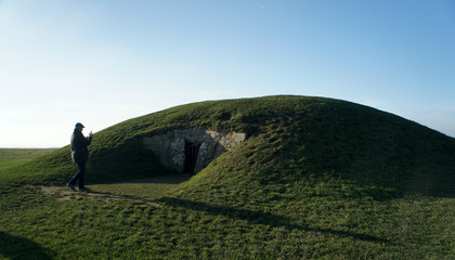 Hill of Tara.The "Mound of the Hostages".The mound is a Neolithic structure, built between 3350 and 2800 BC.Ireland.