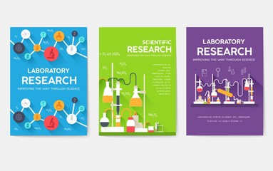 Science information cards set. laboratory template of flyear, magazines, posters, book cover, banners. Chemistry infographic concept background. Layout illustrations template pages with typography