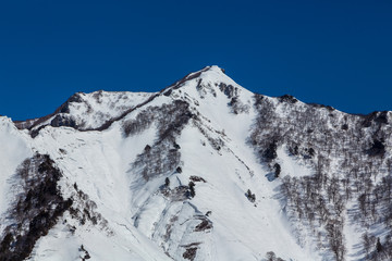 冬の一之倉沢から白毛門