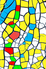 cracked mosaic texture of bright colors