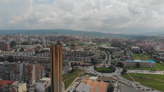 Aerial Serbia Kosovo Pristina June 2018 Sunny Day Mavic Air  Aerial video of downtown Pristina in Serbia on a beautiful sunny day.