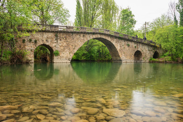 Old Stone Bridge near Pamplona, Spain