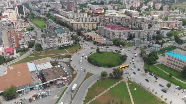 Aerial Serbia Kosovo Pristina June 2018 Sunny Day Mavic Air  Aerial video of downtown Pristina in Serbia on a beautiful sunny day.