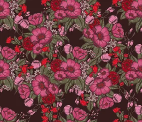 Gardinen Vector Moody Florals seamless pattern  © Mary1507