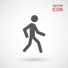 Man walk icon . Walking man vector icon. People walk sign illustration. pedestrian vector sign symbol on white background.