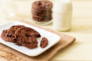 chocolate cookies with chocolate chips