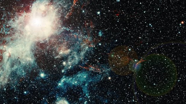 Supernova remnant nebula rotating animation flare light. Contains public domain image by Nasa