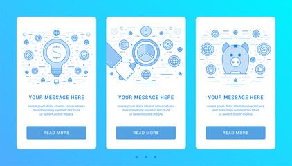 Vertical banners flat thin line icons vector illustration.