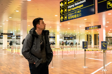 February 18, 2019. Kastrup Airport in Denmark, Copenhagen. Theme transport and architecture....