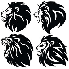 Lion Logo Set Premium Design Vector Icons 