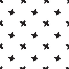 Hand drawn seamless pattern, x symbols on white