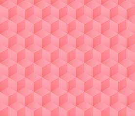 seamless soft pink cube pattern with gradient color vector illustration. simple minimalist geometric background design.