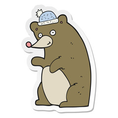 sticker of a cartoon bear