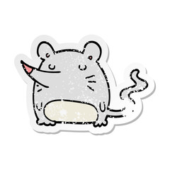 distressed sticker of a cartoon mouse