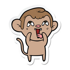sticker of a crazy cartoon monkey