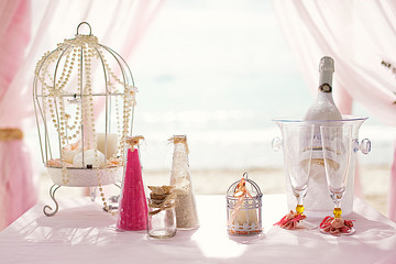 beach wedding and decoration.