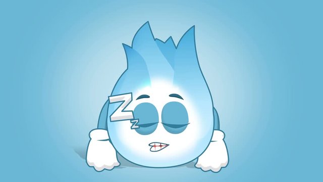 Cartoon Gas Flame Sleep Rest Snore with Face Animation Alpha Matte