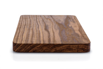One wooden cutting Board on white background. Iisolate on white