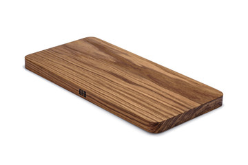 One wooden cutting Board on white background. Iisolate on white