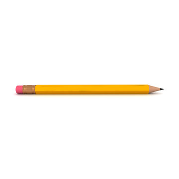 3D Rendering of number two pencil