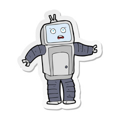 sticker of a cartoon funny robot