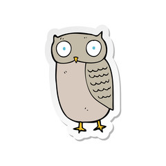 sticker of a cartoon owl