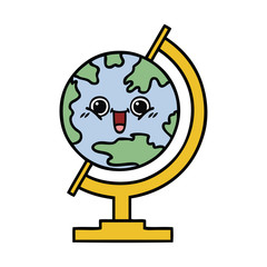cute cartoon globe of the world