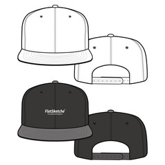 SNAPBACK Cap Fashion flat vector mockup design