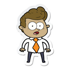 sticker of a cartoon staring man