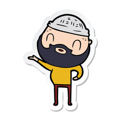 sticker of a cartoon bearded man