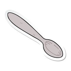 sticker of a quirky hand drawn cartoon spoon
