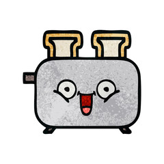 Obraz premium retro grunge texture cartoon of a toaster