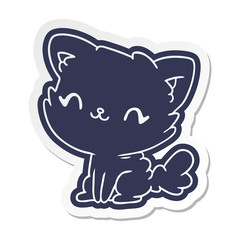 cartoon sticker cute kawaii fluffy cat